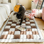 Cream Fuzz Dog Bed Mat
