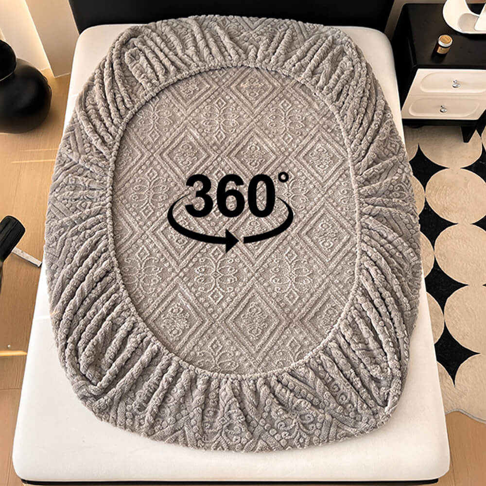 Baroque Embossed Velvet Fitted Sheet
