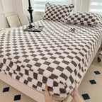 Checkerboard Plush Fitted Sheet