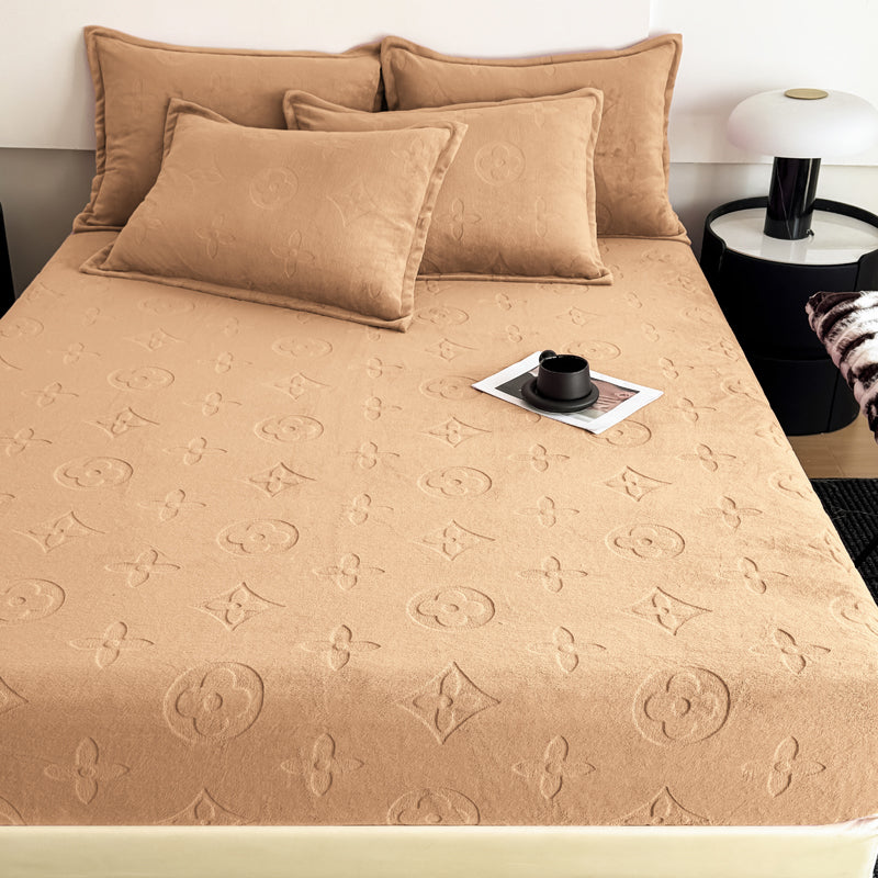 MonoFloral Milk Velvet Fitted Sheet