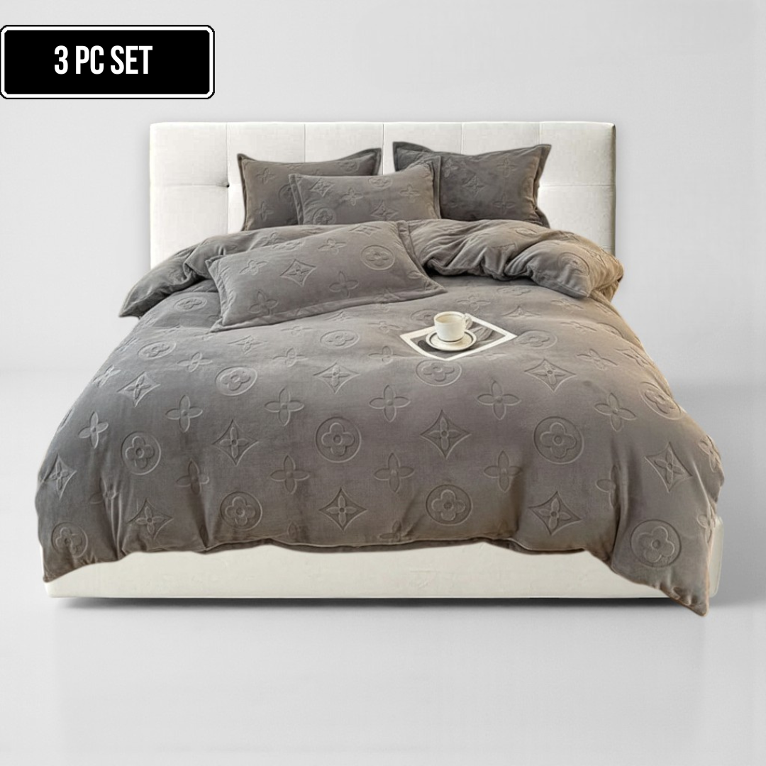 3-Piece MonoFloral Duvet Cover Bedding Set Image secondaire du produit