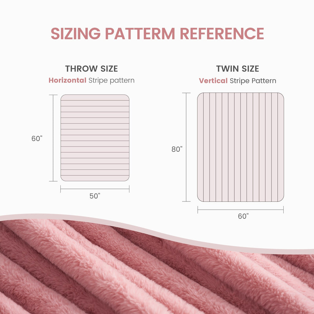 Striped Faux Fur Throw