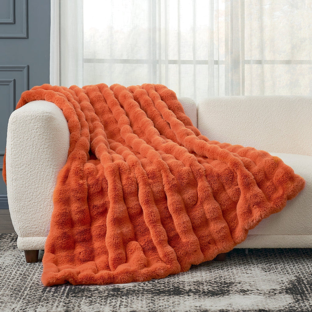 Bubble Tie-Dye Faux Fur Throw