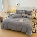 Full 4-Piece MonoFloral Duvet Cover Bedding Set