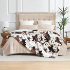 Cow Print Faux Fur Throw