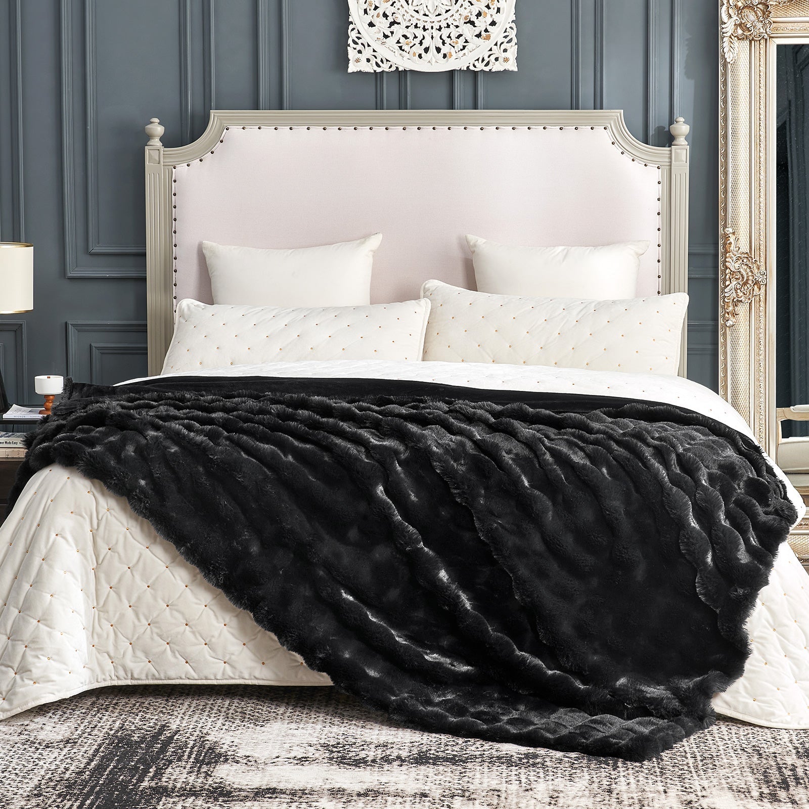 Bubble Tie-Dye Faux Fur Throw