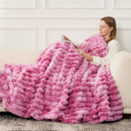 Striped Faux Fur Throw
