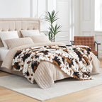Cow Print Faux Fur Throw