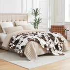 Cow Print Faux Fur Throw