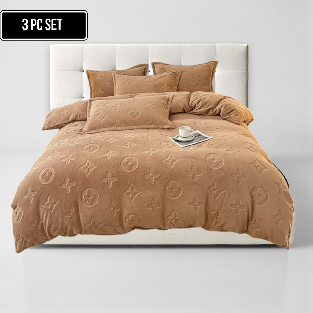 3-Piece MonoFloral Duvet Cover Bedding Set