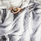 Deer Print Faux Fur Throw
