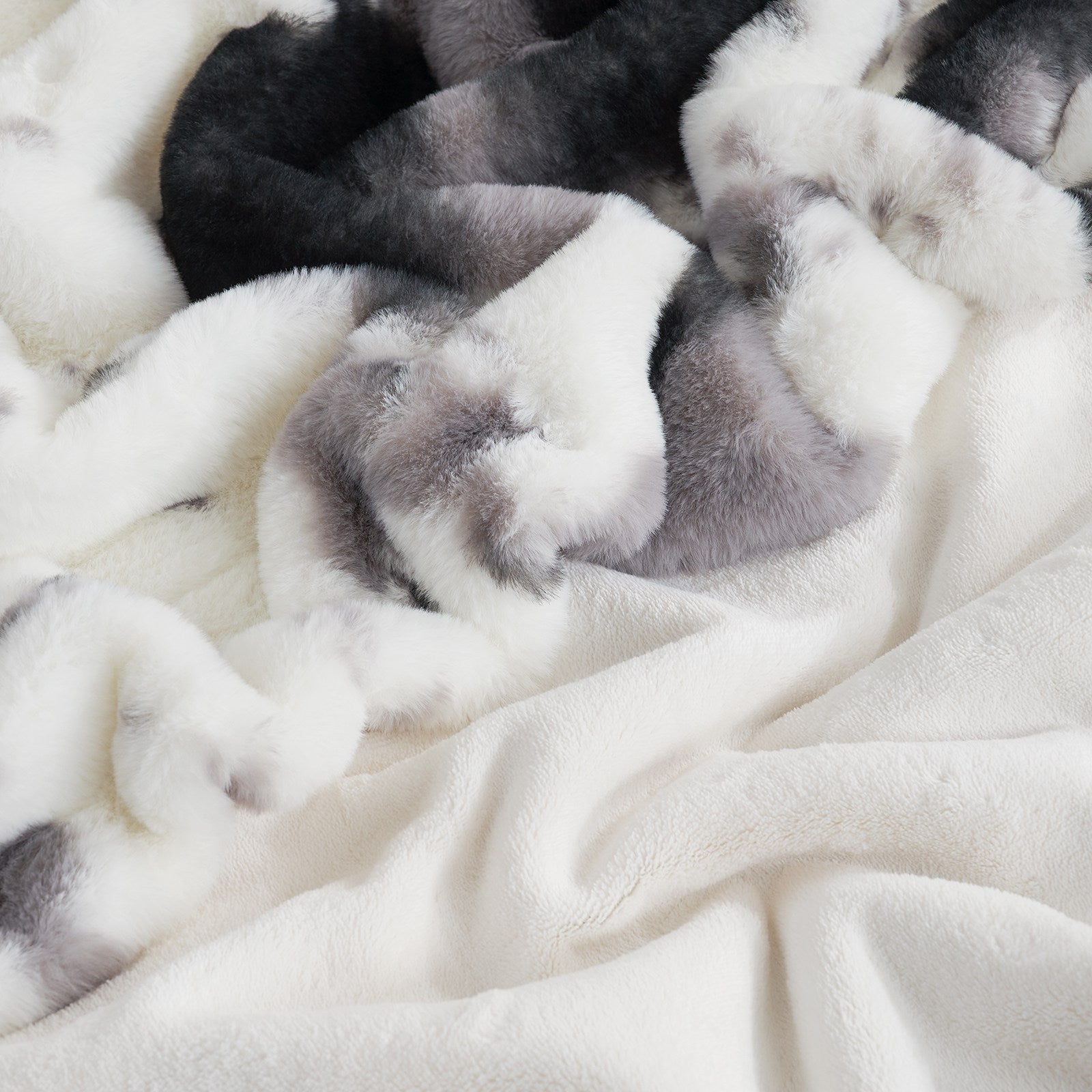 Cow Print Faux Fur Throw