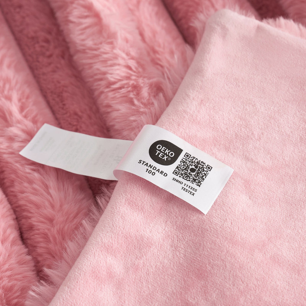 Striped Faux Fur Throw