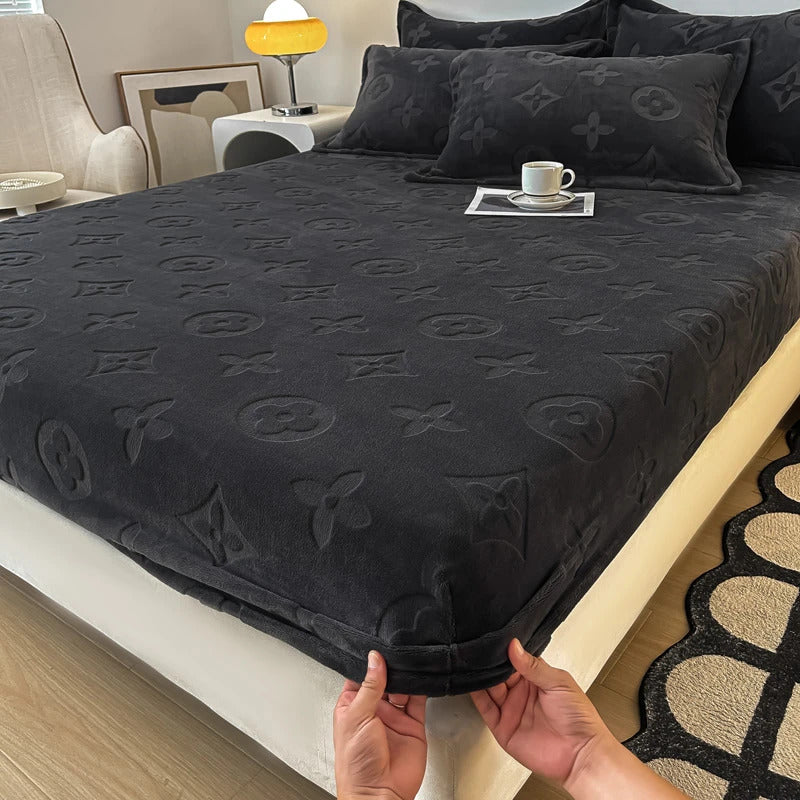 MonoFloral Milk Velvet Fitted Sheet Image secondaire du produit