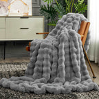 Bubble Tie-Dye Faux Fur Throw