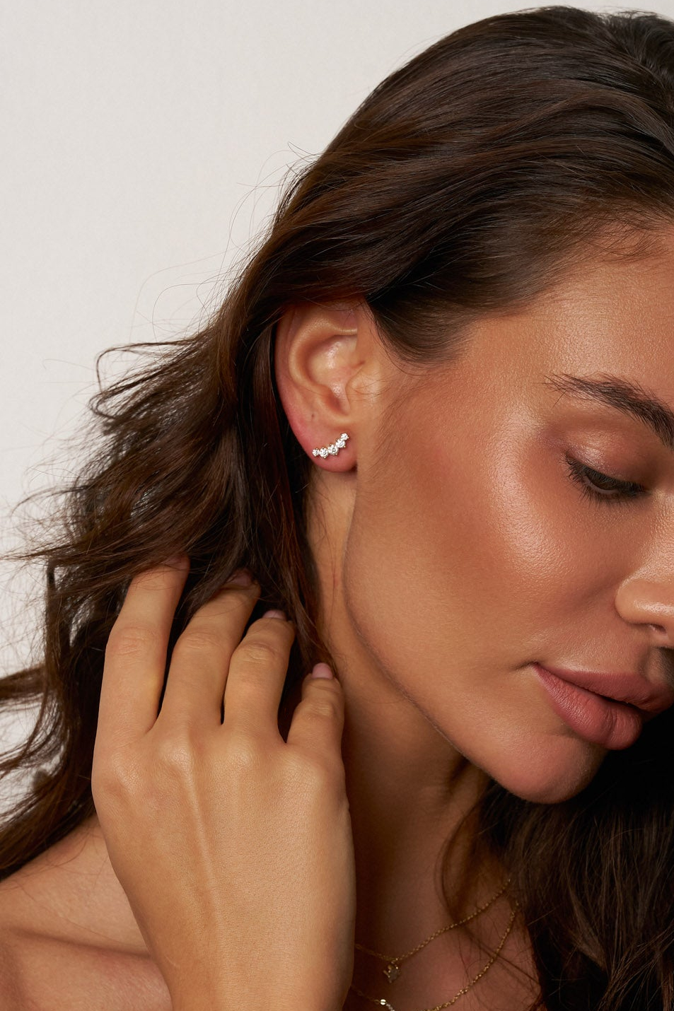 Carina Moissanite Arc Stud Earrings Secondary image