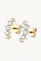 Carina Moissanite Arc Stud Earrings