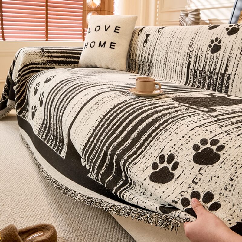 Paw Print Throw Couch Cover Image principale du produit