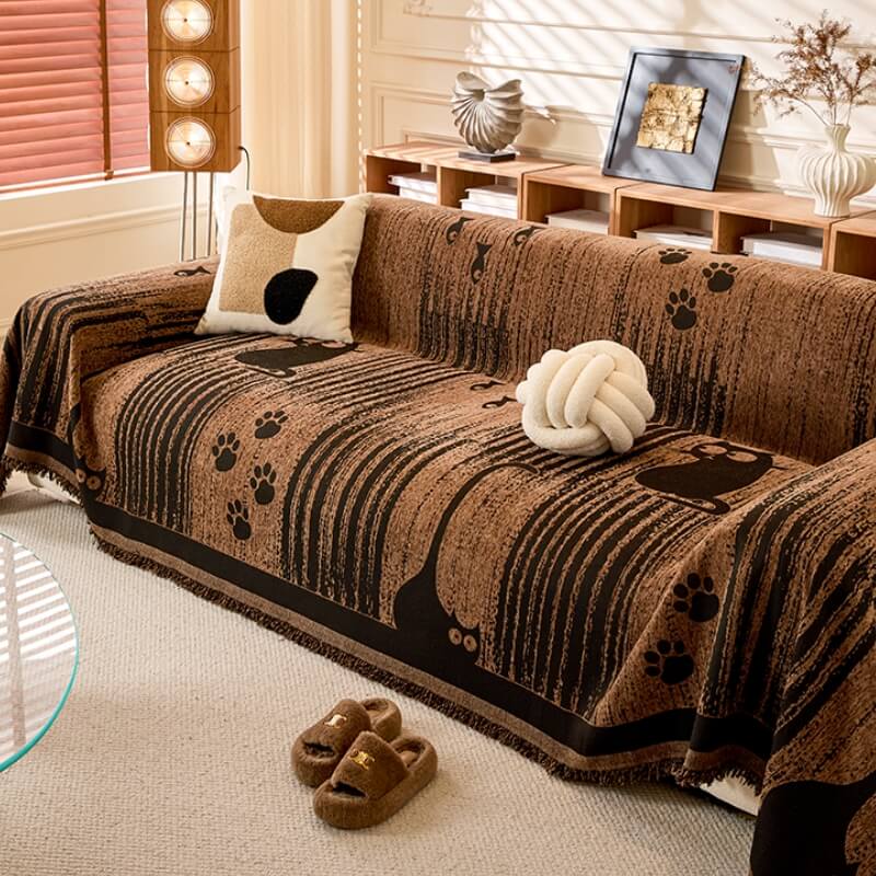 Paw Print Throw Couch Cover