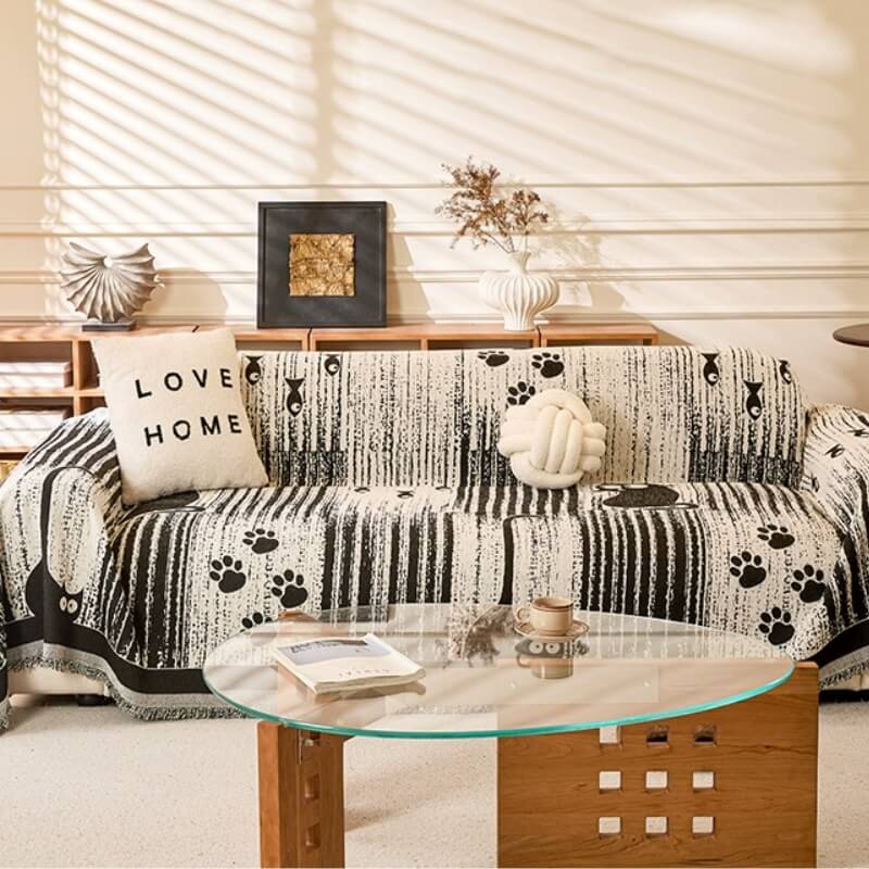 Paw Print Throw Couch Cover