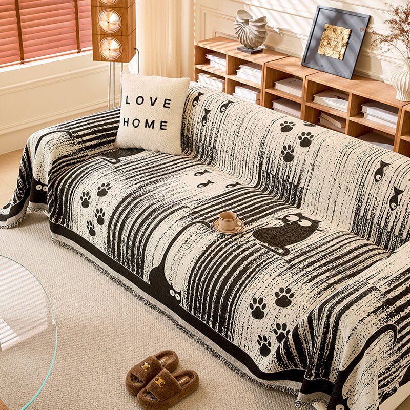 Paw Print Throw Couch Cover