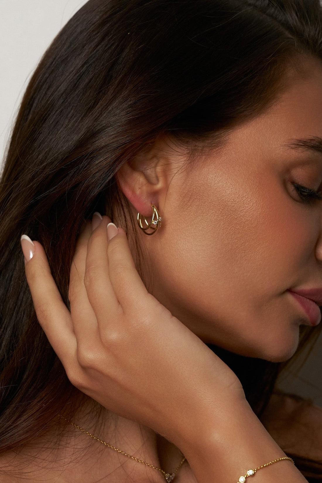 Celeste Moissanite Crossover Hoops Secondary image