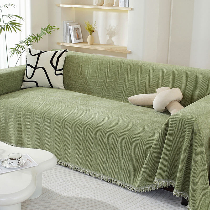 Tassel Weave Chenille Couch Cover