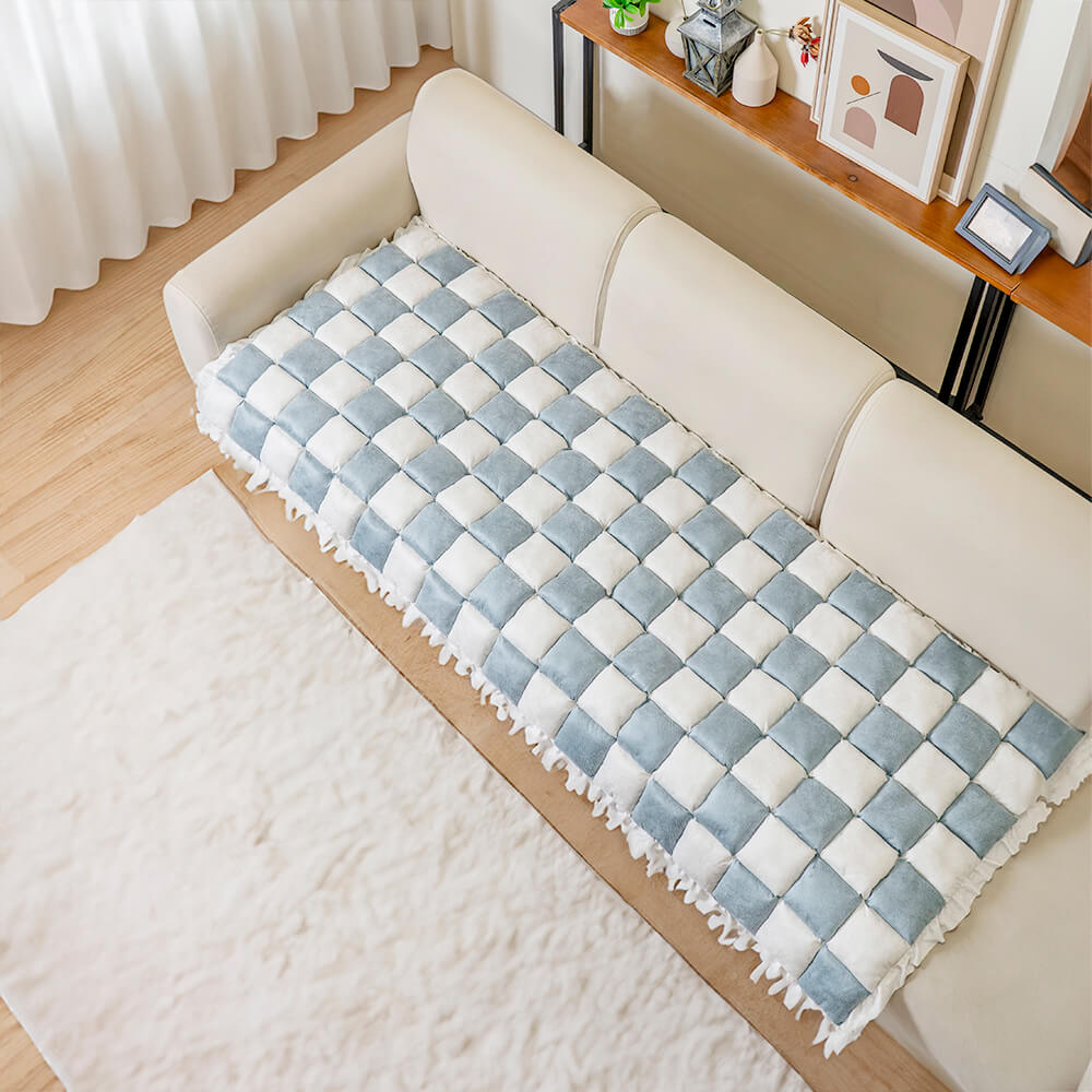 Cream Fuzz Dog Bed Mat