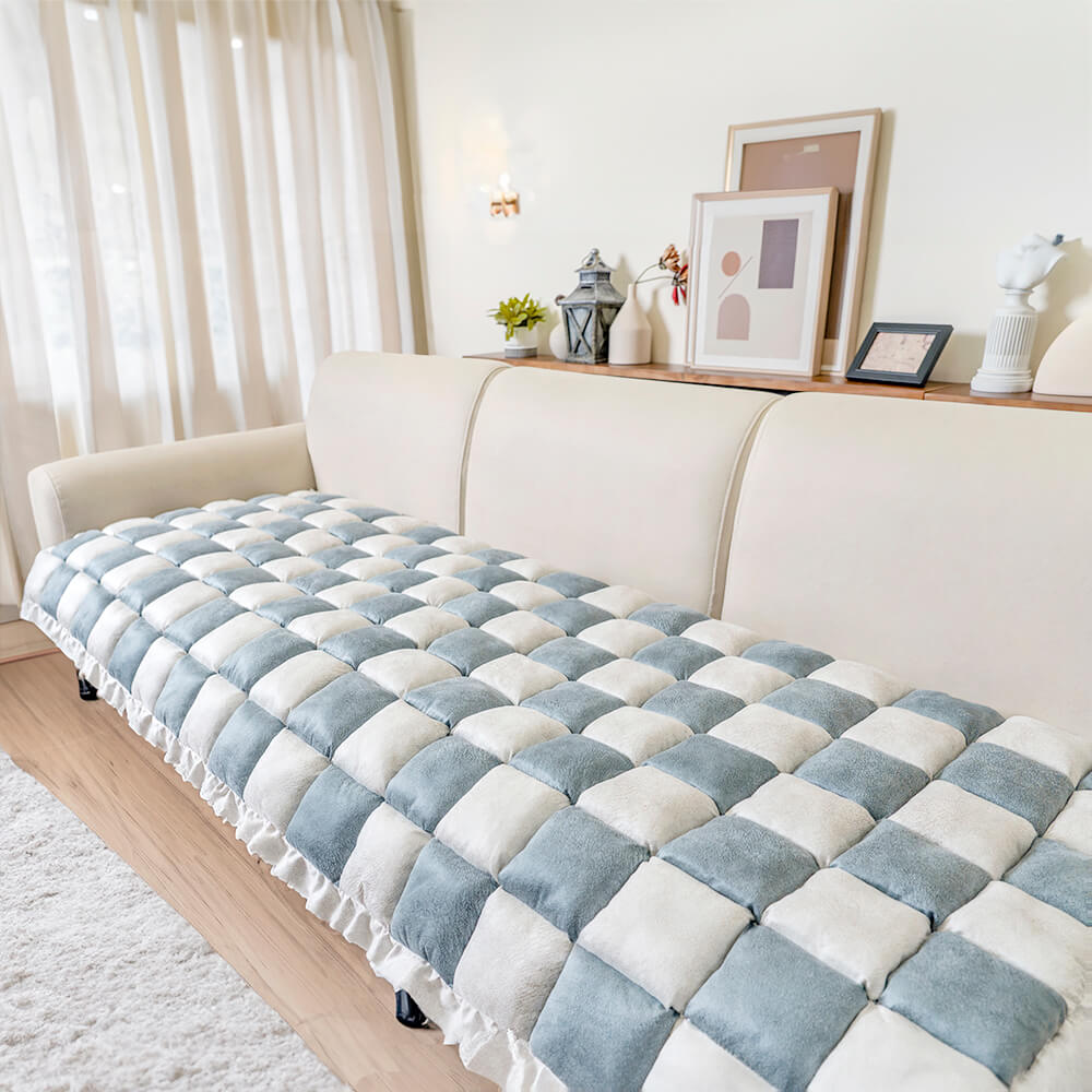 Cream Fuzz Dog Bed Mat