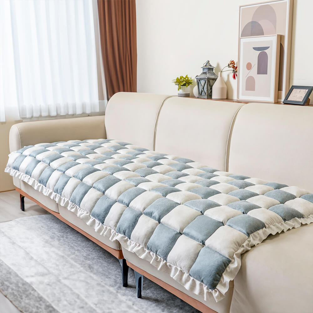 Cream Fuzz Dog Bed Mat