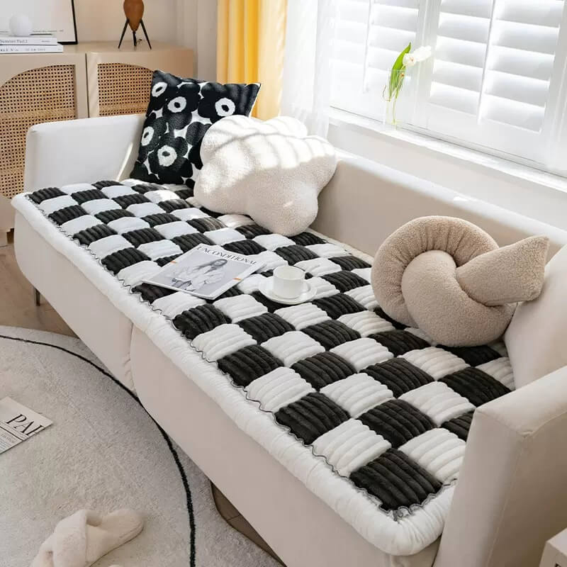 Cream Fuzz Dog Bed Mat