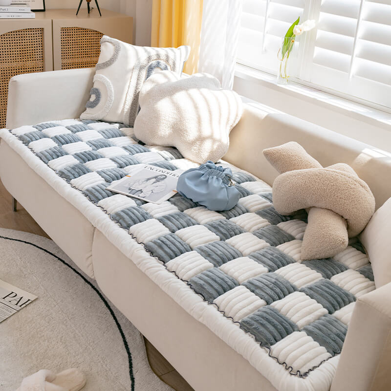 Cream Fuzz Dog Bed Mat