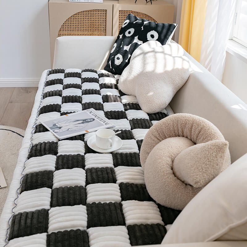 Cream Fuzz Dog Bed Mat
