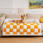 Cream Grid Couch Cover