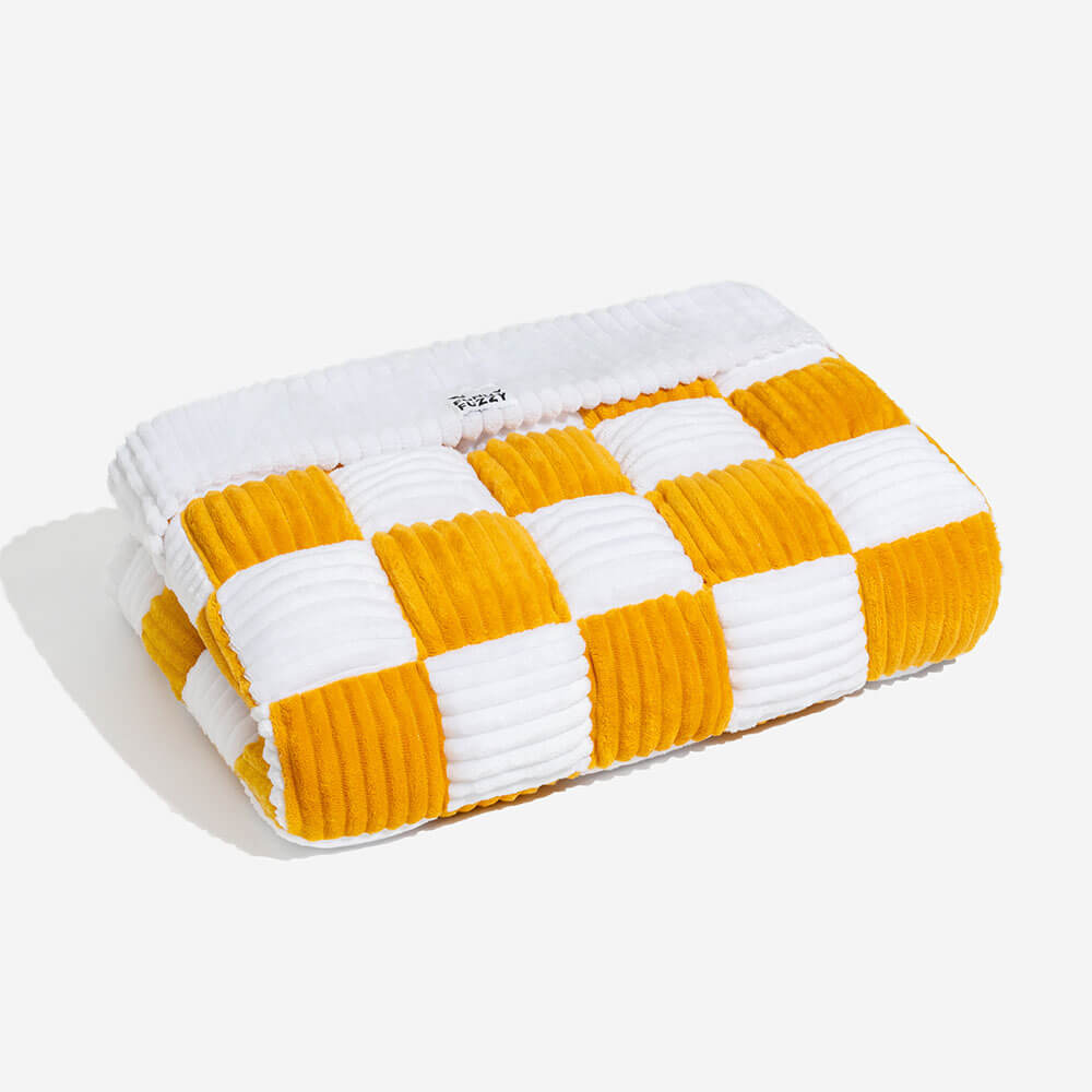 Cream Grid Couch Cover