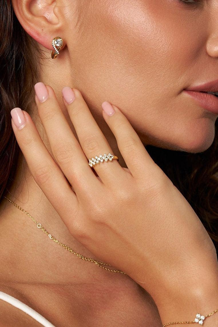 Flora Moissanite Cluster Ring