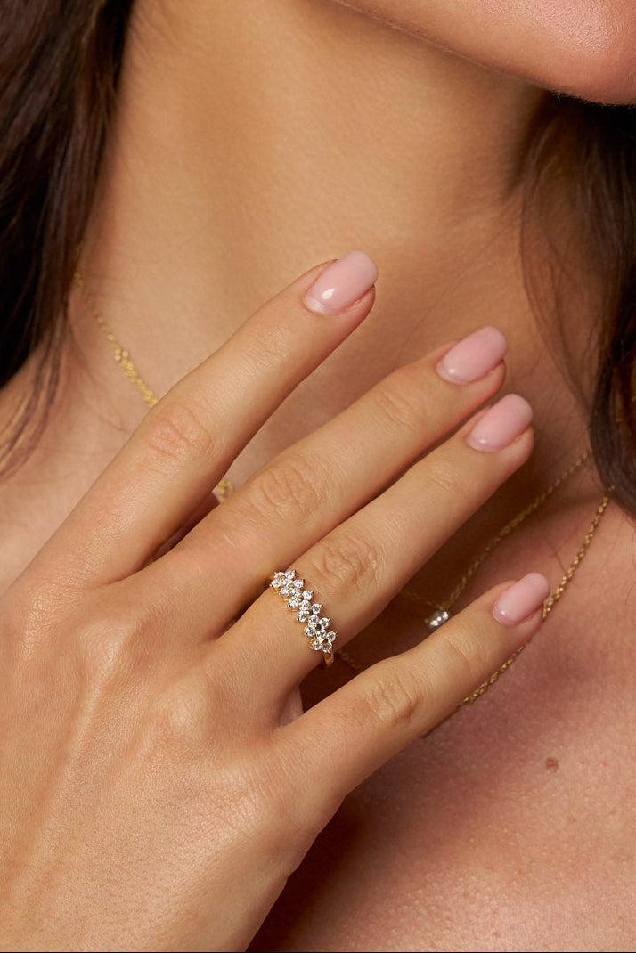 Flora Moissanite Cluster Ring