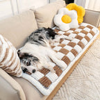 Cream Fuzz Dog Bed Mat