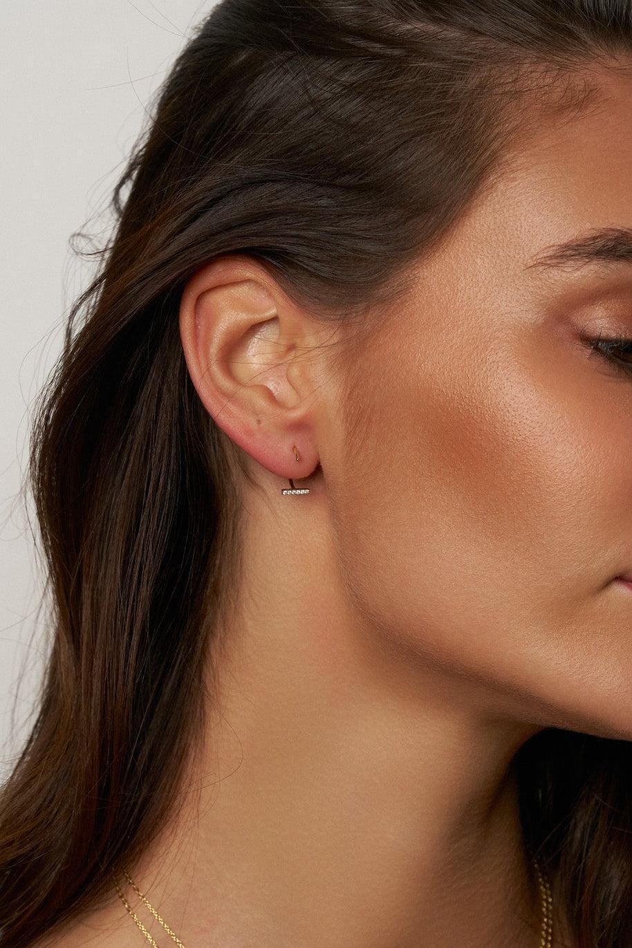 Lara Mini Moissanite Bar Earrings