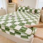 Checkered Milk Velvet Fitted Sheet
