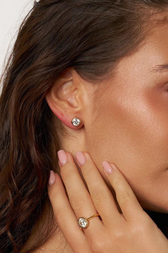 Moissanite Cushion Stud Earrings Secondary image