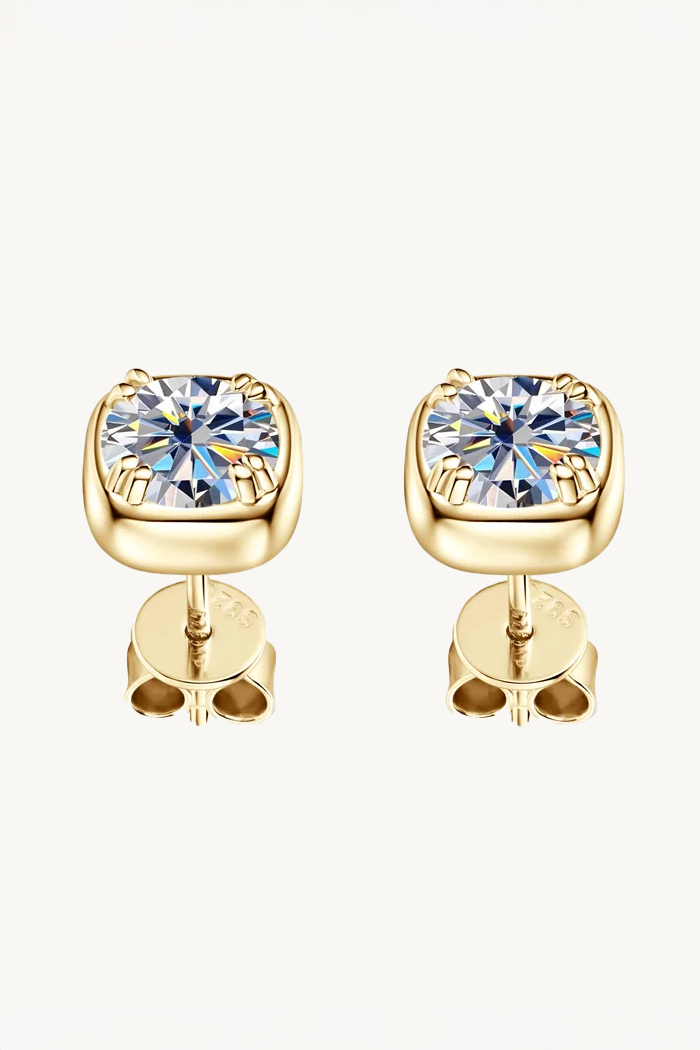Moissanite Cushion Stud Earrings Main image