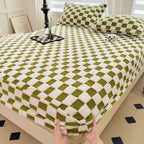 Checkerboard Plush Fitted Sheet