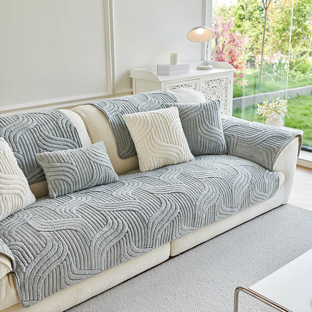Geo Plush Couch Cover
