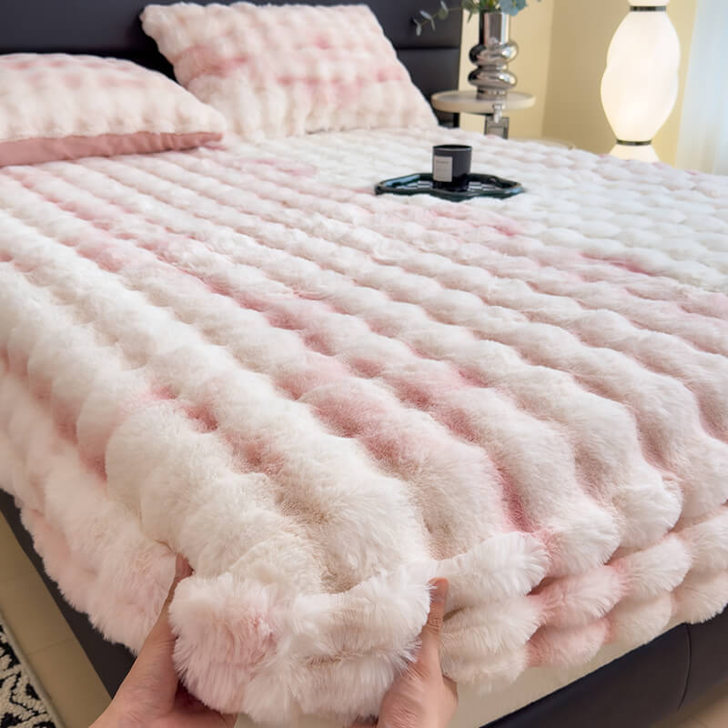 Faux Rabbit Plush Fitted Sheet