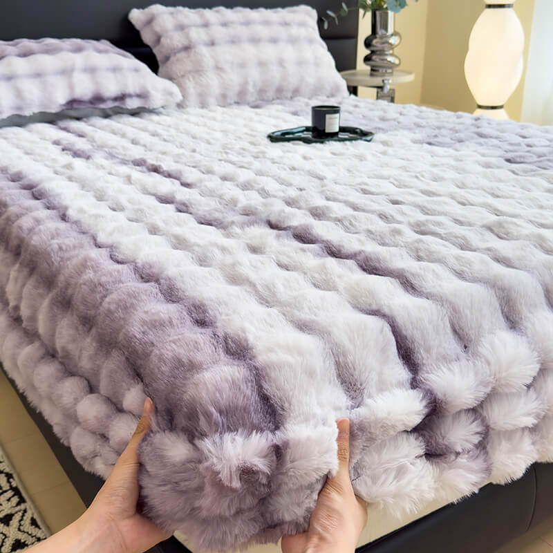 Faux Rabbit Plush Fitted Sheet