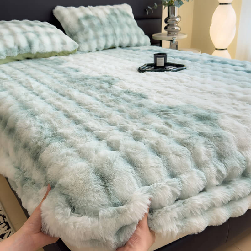 Faux Rabbit Plush Fitted Sheet