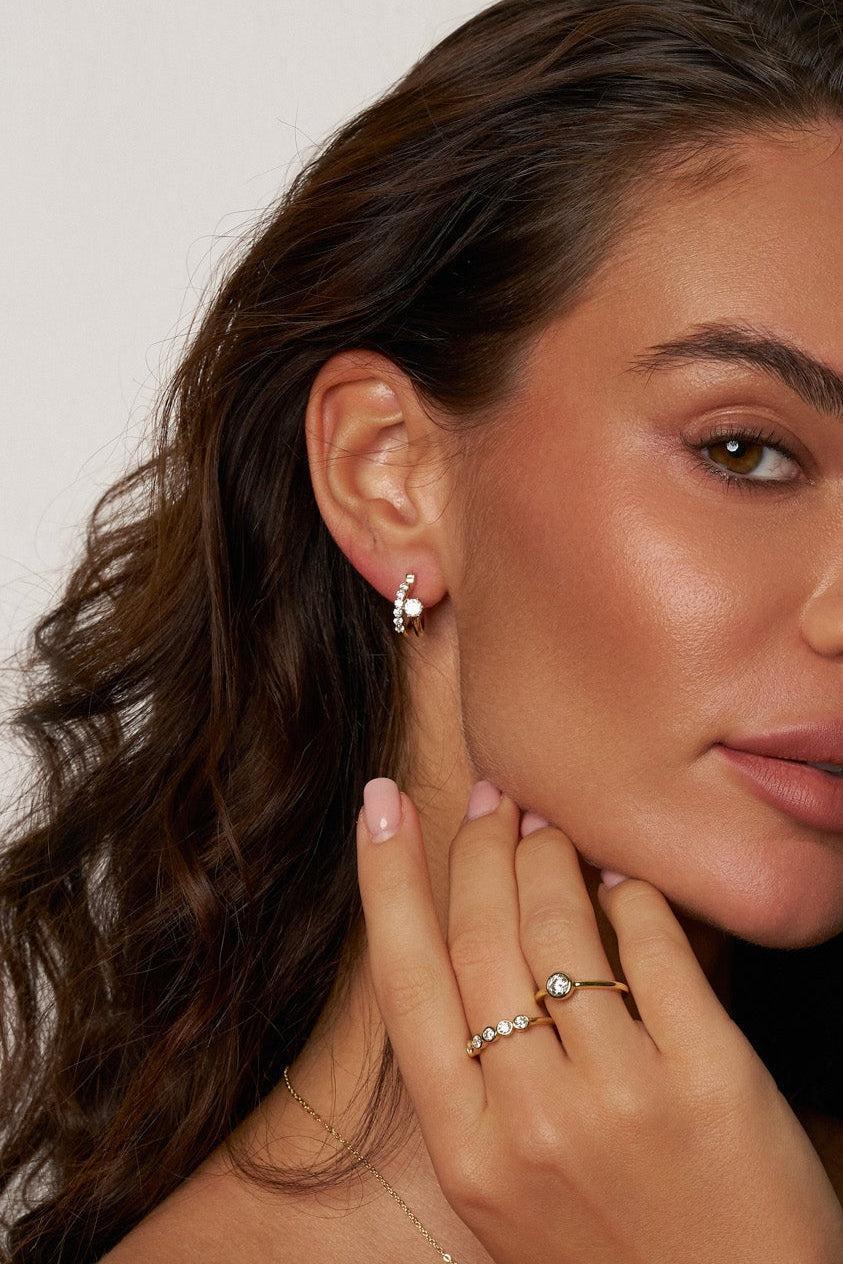 Tania Moissanite Bloom Hoop Earrings Secondary image