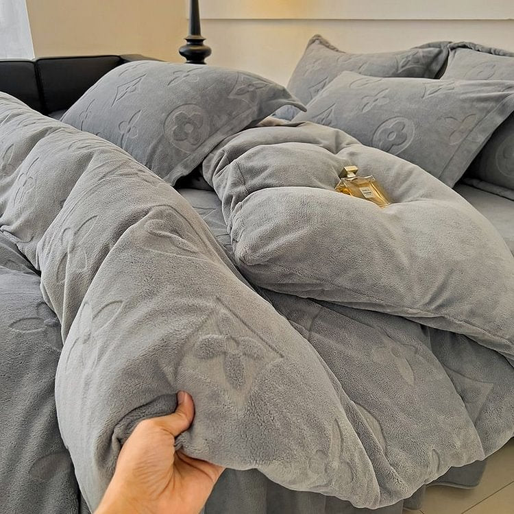 3-Piece MonoFloral Duvet Cover Bedding Set