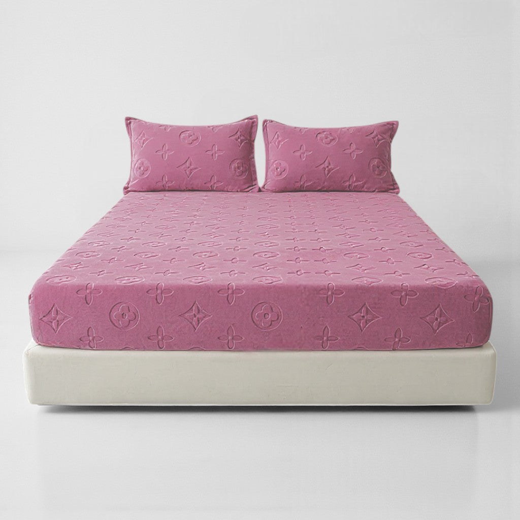 MonoFloral Milk Velvet Fitted Sheet